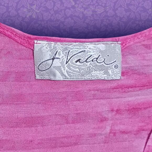 Vintage Y2K Hot Pink J. Valdi Barbie Striped V-Neck Dress | One Size - Picture 3 of 4